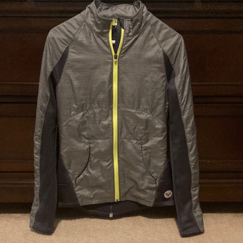 ROXY Women’s Gray Jacket with Neon Accents